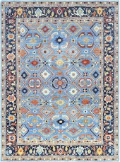FINE HAND KNOTTED LIGHT BLUE W