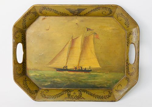 FINE HAND PAINTED TOLE DECORATED