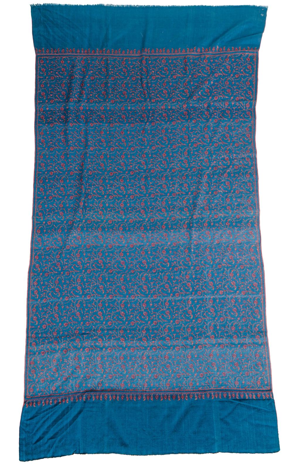 FINE INDIAN EMBROIDERED BLUE
