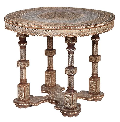 FINE INDO-PERSIAN TEAK AND BONE