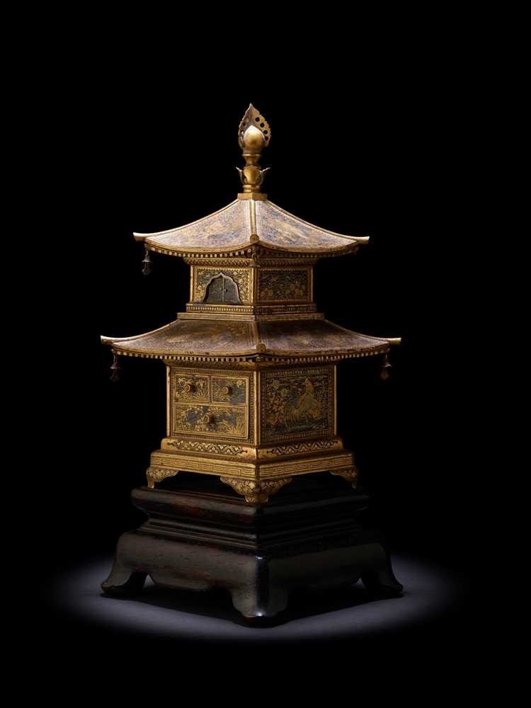 FINE INLAID IRON CABINET MODELLED