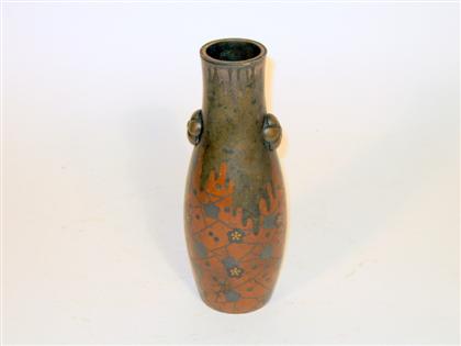 Fine Japanese bronze vase, shakudo,
