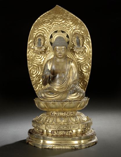 Fine Japanese Giltwood Statue of