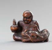 FINE JAPANESE NETSUKE BY KAKIH