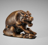 FINE JAPANESE NETSUKE BY MASAT