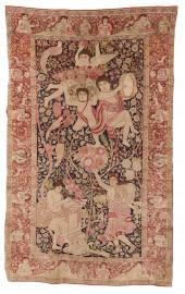 FINE KIRMAN PICTORIAL RUG, PER