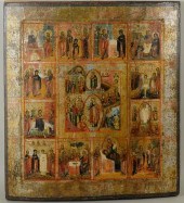 FINE LARGE RUSSIAN ICON OF RES