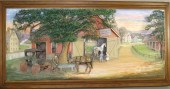 FINE LARGE SIZE "VILLAGE BLACK
