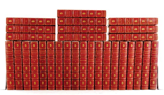 Fine leather-bound books:
