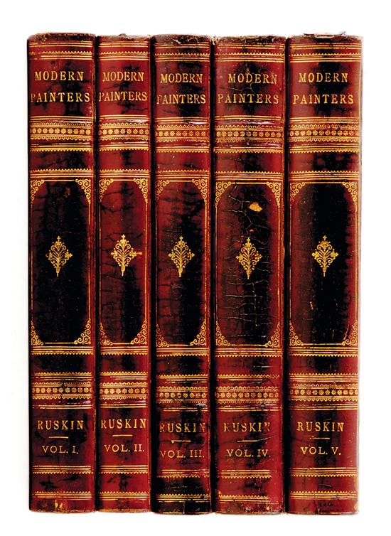 Fine leatherbound books: Ruskin's