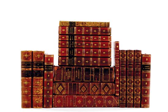 Fine leatherbound books: various