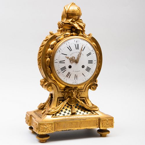 FINE LOUIS XVI ORMOLU MANTLE CLOCK,