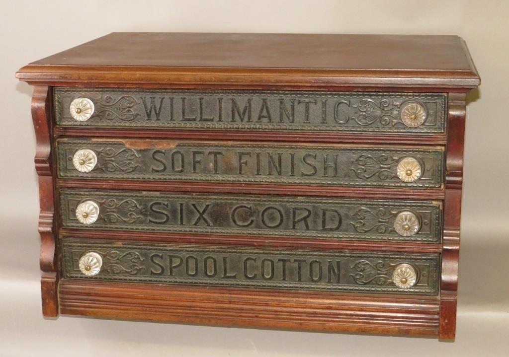 FINE MAHOGANY WILLIMANTIC SPOOL