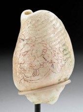 FINE MAYA SHELL AMULET W/ CINN