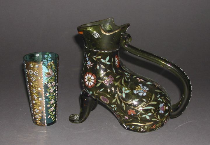Fine Moser Floral-Enameled and