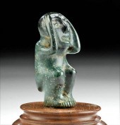 FINE OLMEC GREENSTONE CROUCHIN