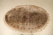 FINE OVAL SILK TABRIZ PERSIAN