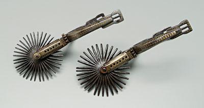 Fine pair brass inlaid gaucho