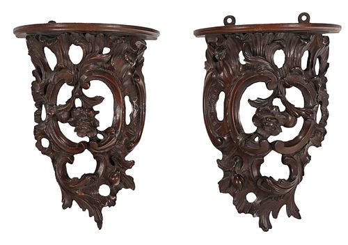 FINE PAIR CHIPPENDALE CARVED