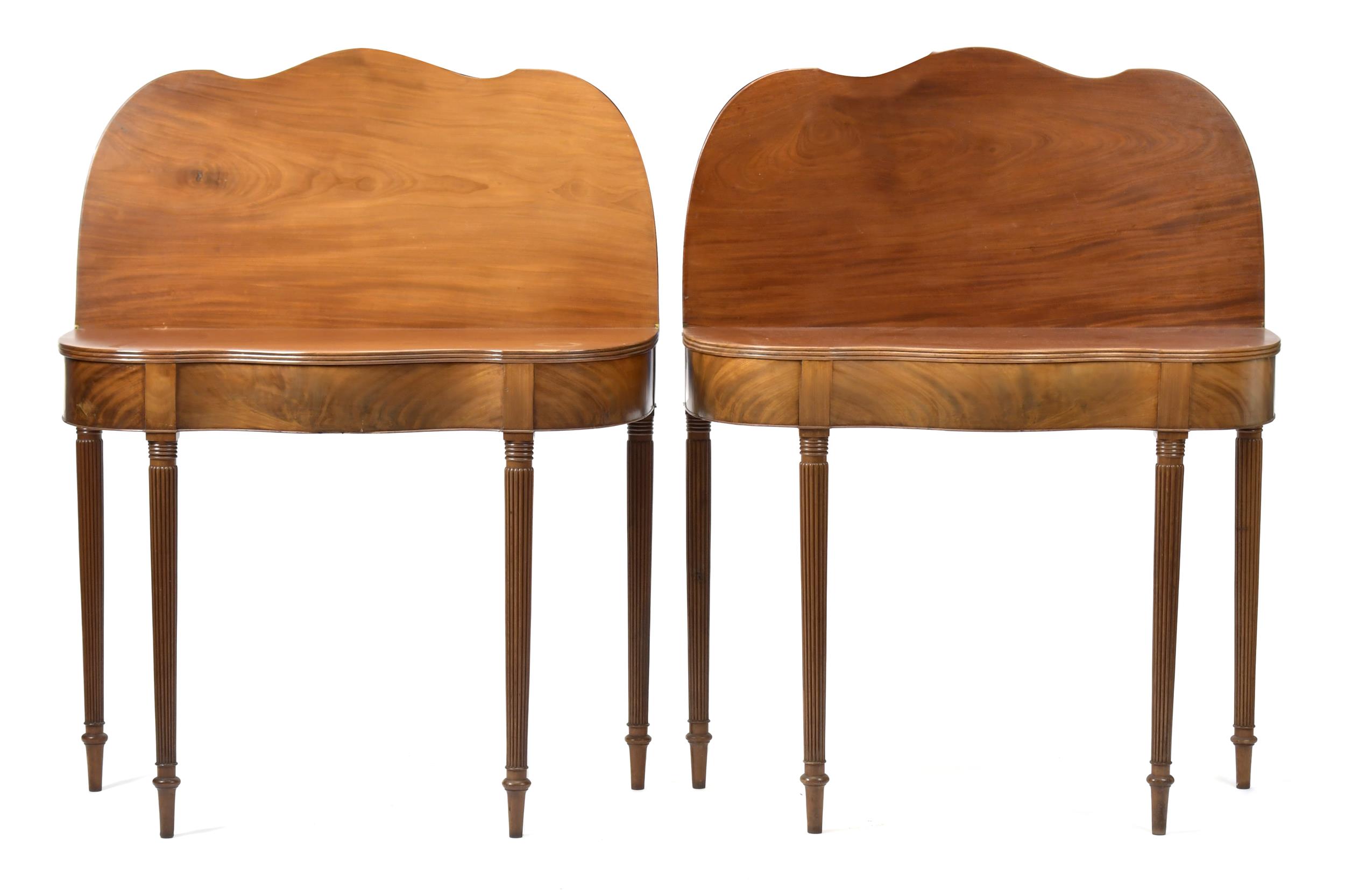 FINE PAIR FEDERAL PA CARD TABLES,