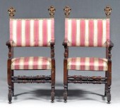 Fine pair French Baroque armch