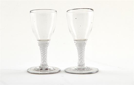 Fine pair Georgian opaque-twist