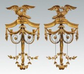 Fine pair gilt wood sconces: c