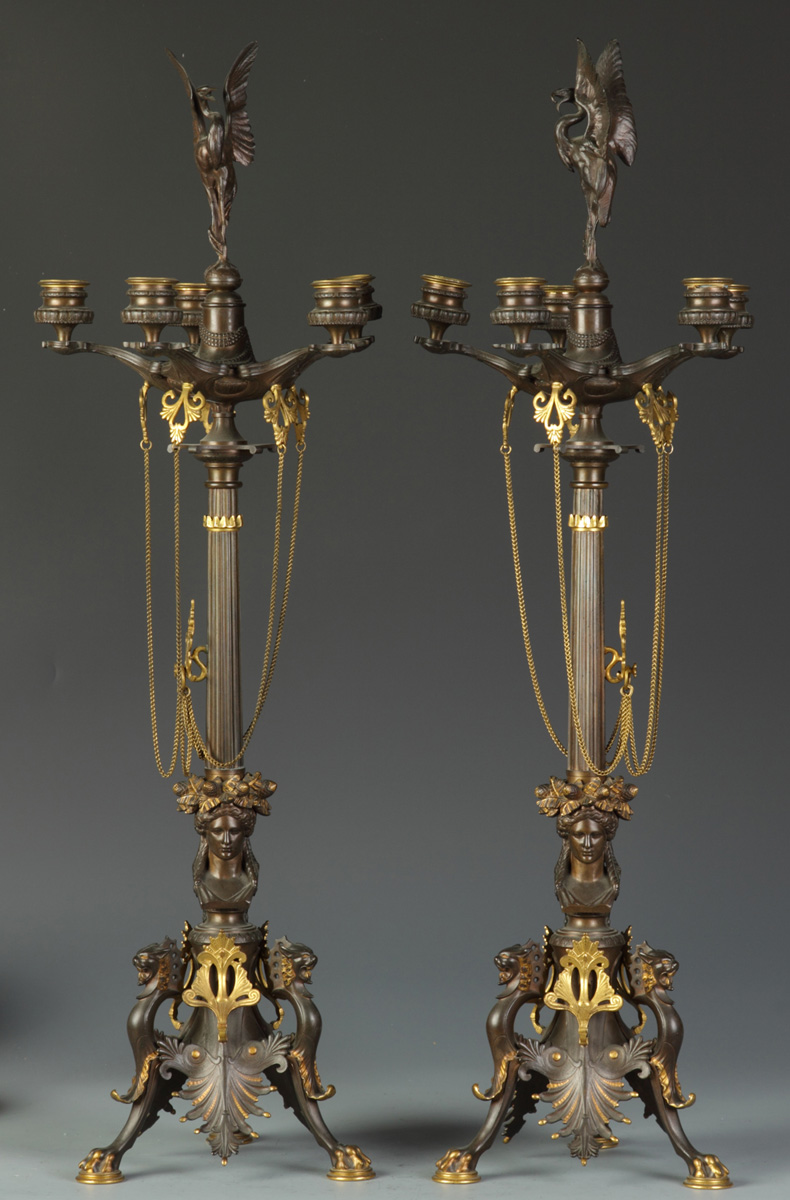 Fine Pair of Bronze & Gilt Bronze