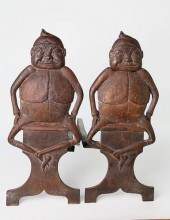 FINE PAIR OF COPPER PATINA CAS