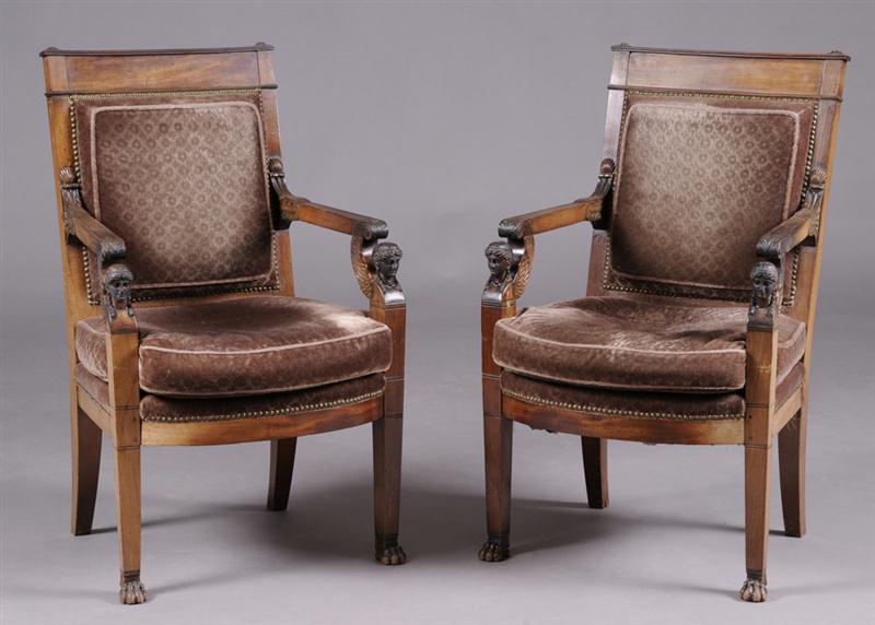 FINE PAIR OF EMPIRE MAHOGANY