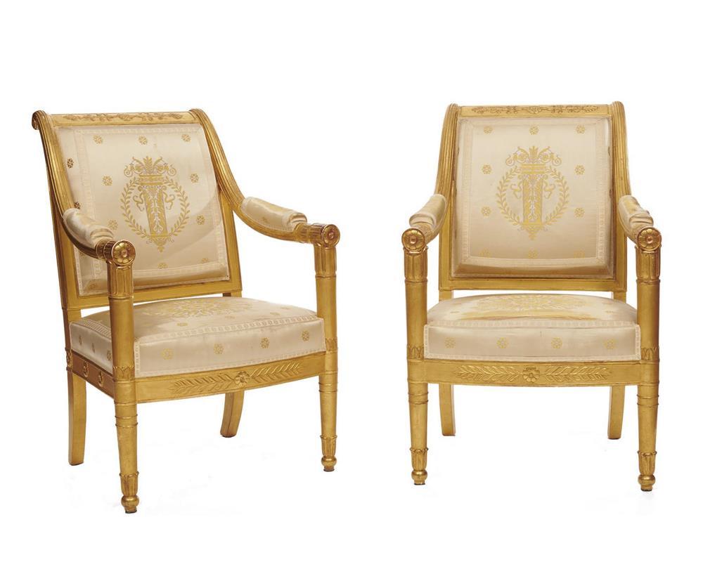 FINE PAIR OF EMPIRE STYLE CARVED