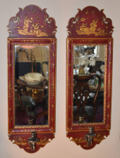 FINE PAIR OF RED JAPPANED CHIN