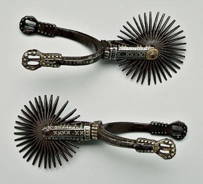 Fine pair silver inlaid gaucho