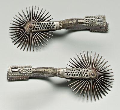 Fine pair silver inlaid gaucho