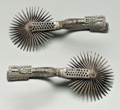 Fine pair silver inlaid gaucho