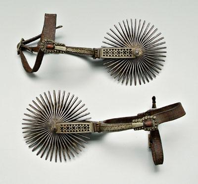 Fine pair silver inlaid gaucho