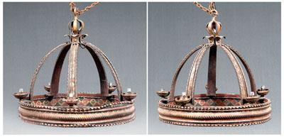 Fine pair wrought iron chandeliers: