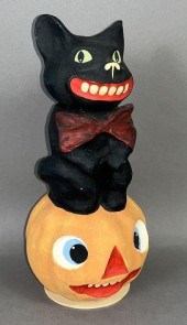 FINE PAPIER MACHE PAINTED CAT