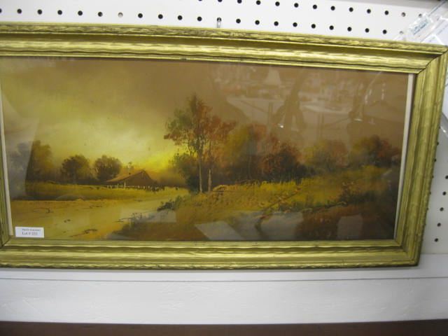 Fine Pastel Autumn Farmscene at