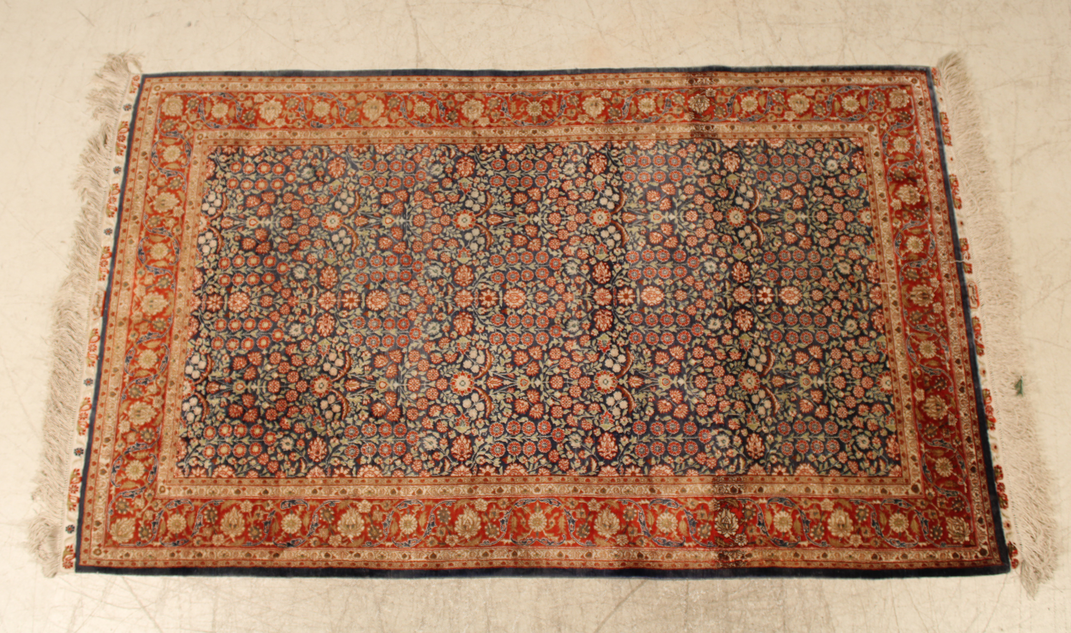 FINE PERSIAN KERMAN THROW RUG 3'