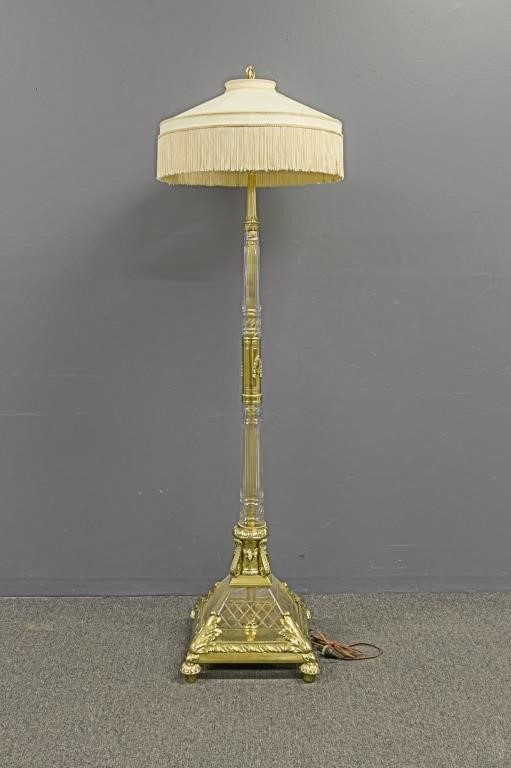Fine polished brass and cut glass