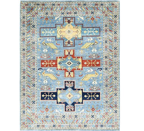 FINE POWDER BLUE HAND KNOTTED