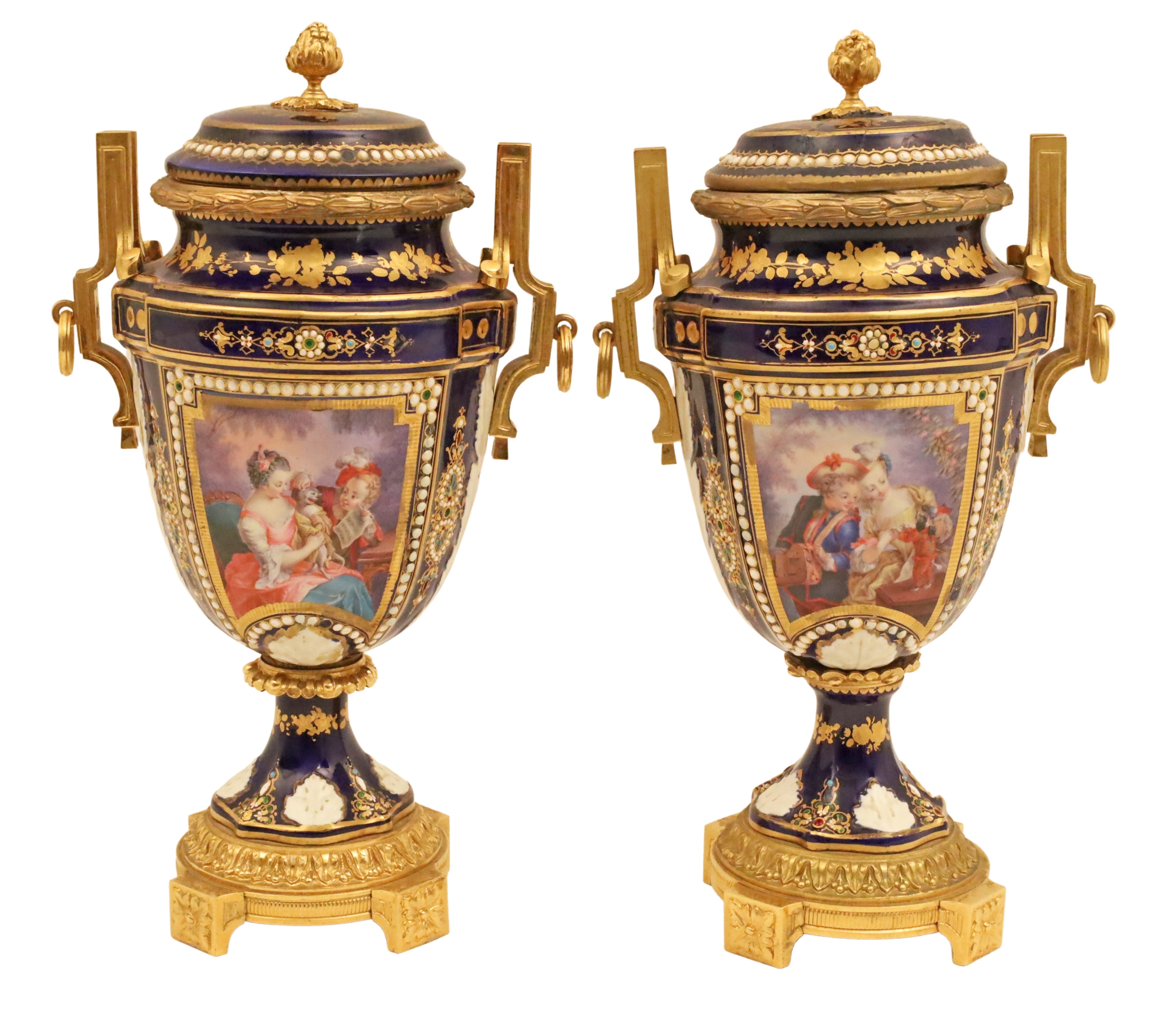FINE PR. OF FRENCH SEVRES CAPPED