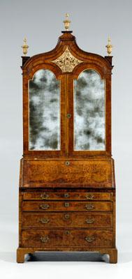 Fine Queen Anne burlwood secretary,