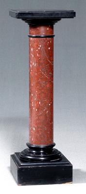 Fine red and black marble pedestal,