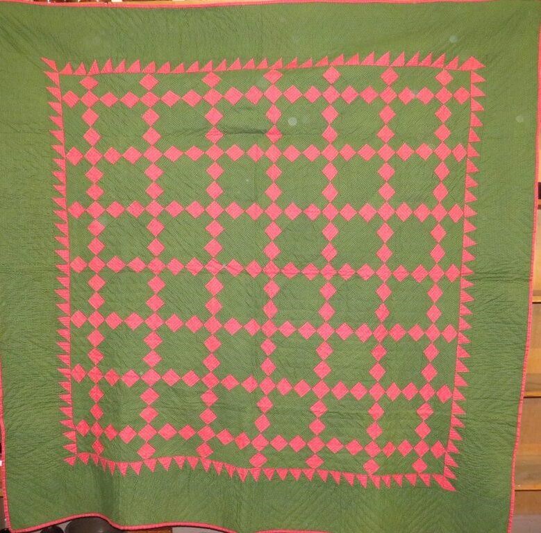 FINE RED & GREEN CALICO FABRIC