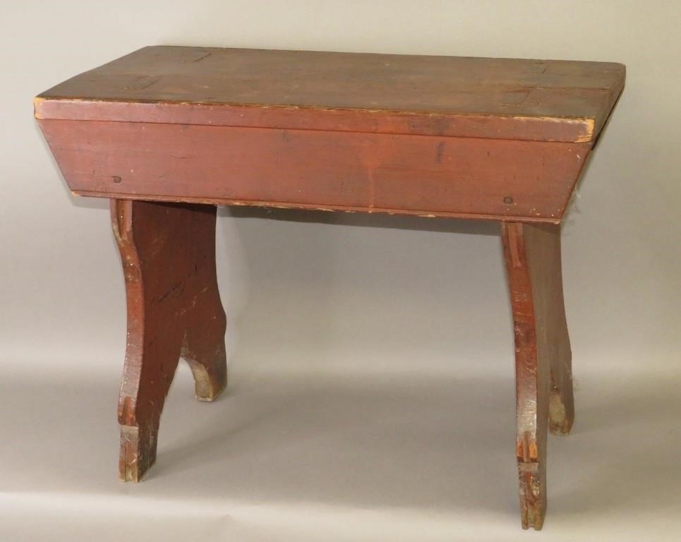 FINE RED PAINTED MORTISED SPLAY