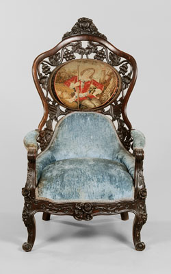 Fine Rococo Revival Open-Arm