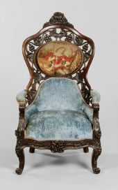 Fine Rococo Revival Open-Arm C