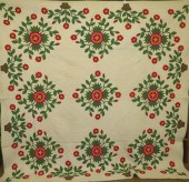 FINE "ROSE OF SHARON" APPLIQUE